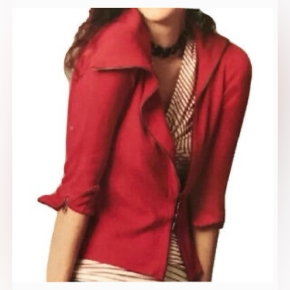 CAbi Vibrant Red Zip It Sweater